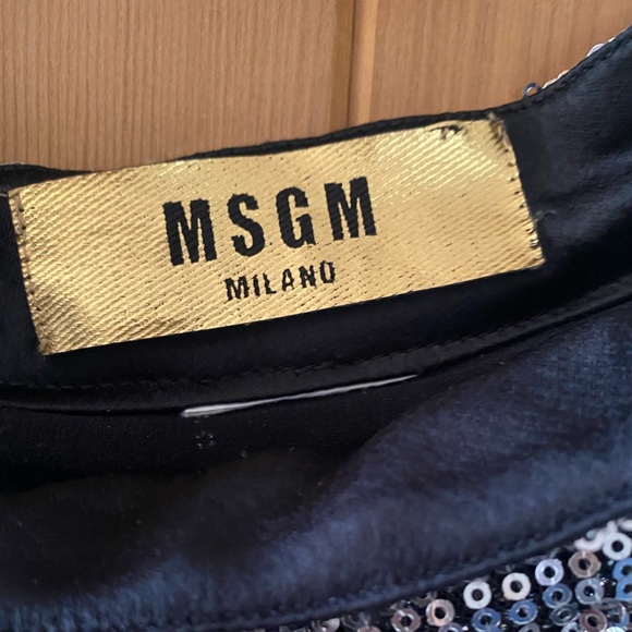 MSGM Pleated Sequin Midi Skirt - Picture 8 of 11